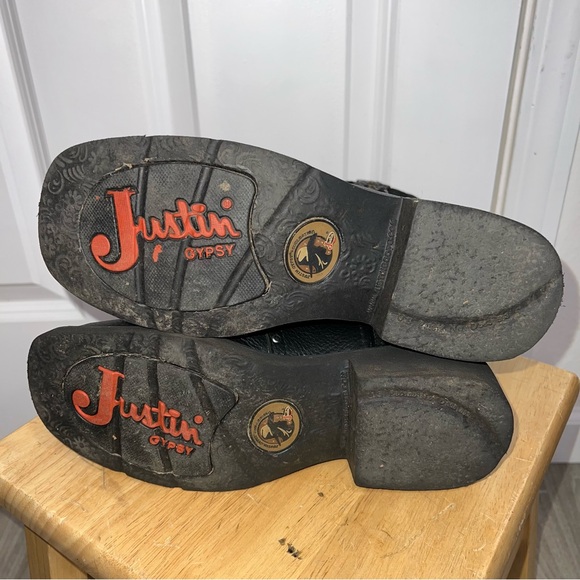 Justin Gypsy Mandra Women’s Black Suede and Leather Boots size 7.5B - Picture 10 of 12